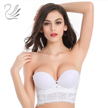 

2019 Women Fashion Sexy Half Cup Lace Upscale Deep V Gather Bridal Lingerie Comfortable Bra Bride Wedding Dresses Evening (Sets)