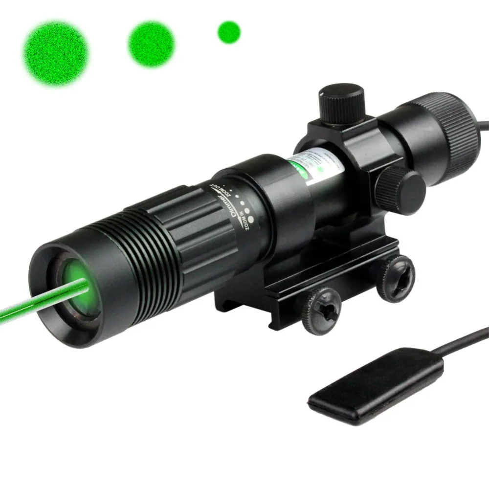 

Hunting Green Laser Adjustable Flashlight Illuminator Designator Picatinny Mount Hunter Night Vision