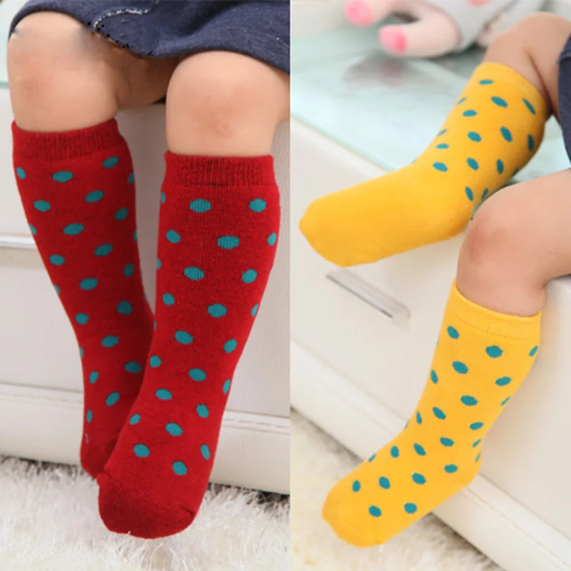Buy Autumn Winter Baby Socks Thicken Warm Boys Girls Dotted Socks Infnt Kids