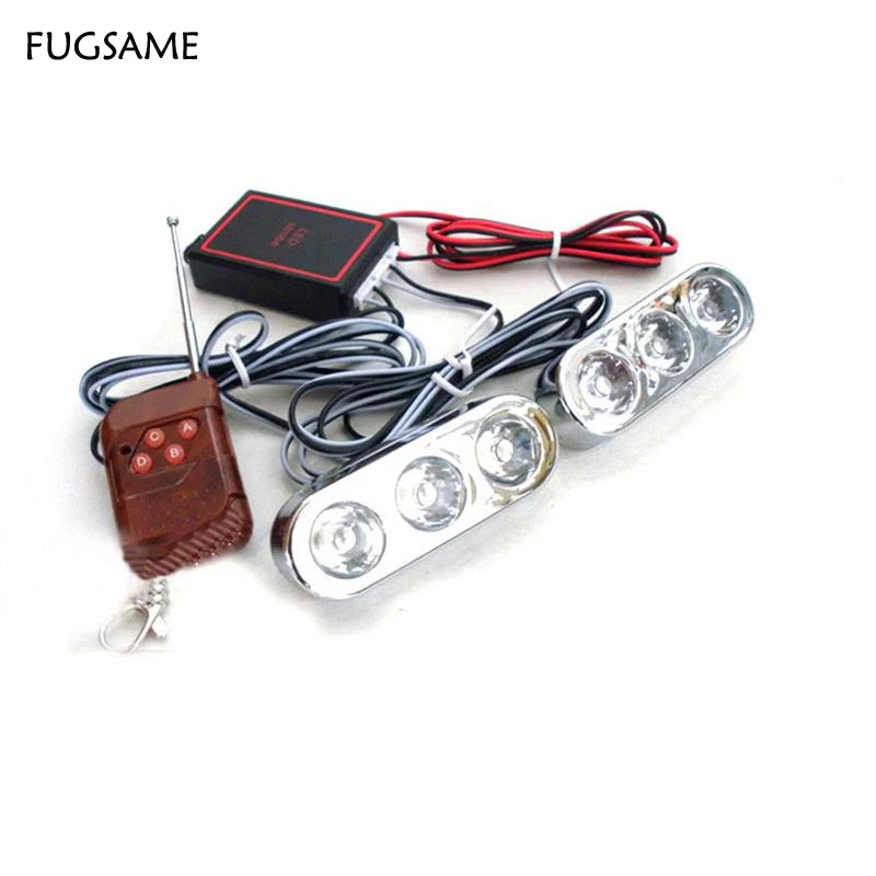 

2016 NEW Wireless Remote control Super Bright 2*3 6LED DRL Daytime Running Driving Lights Fog Lamps 12V DC Strobe Flash light