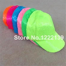 10 шт./лот унисекс Неон Люминесцентная Цвет Блёстки Бейсбол Кепки регулируемый костюм Танцевальная Вечеринка пик Шапки