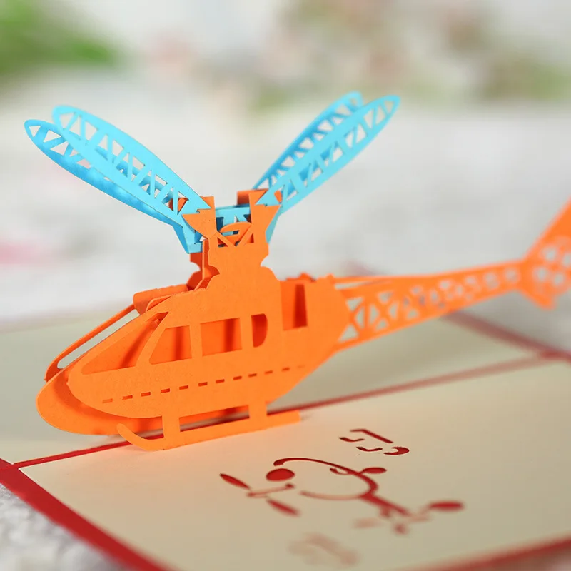 OLOEY Aircraft 3D Pop Up Card Gift gift packet Handmade Greeting Postcard Birthday party New Year Christmas | Дом и сад