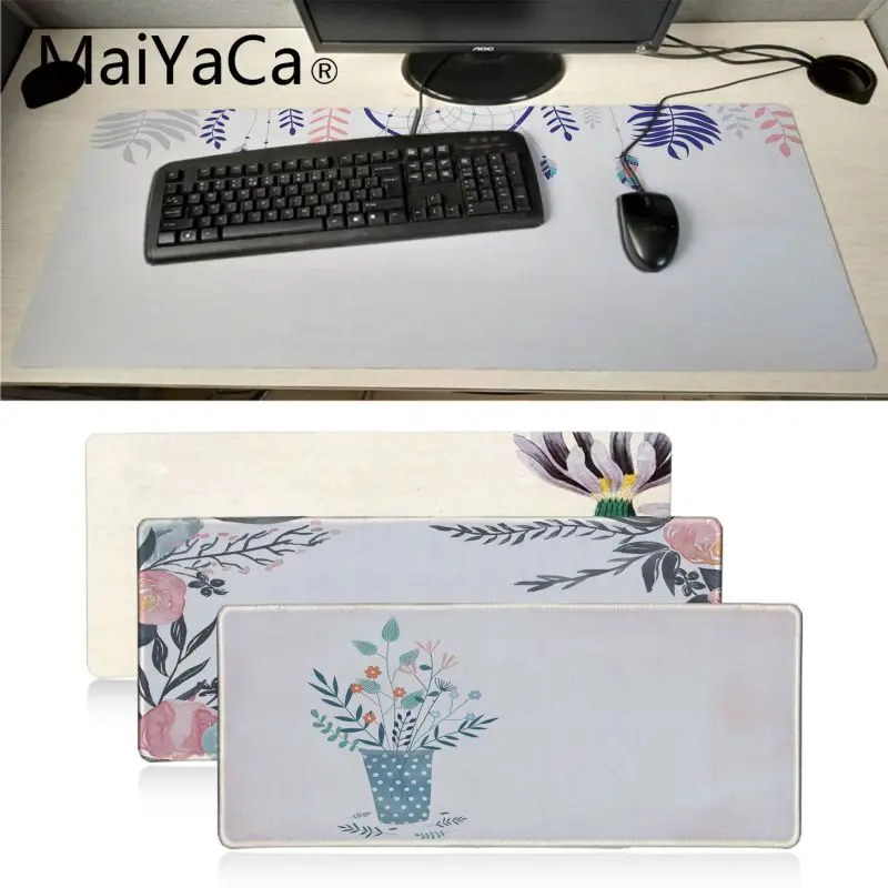 

MaiYaCa Funny Simple Design flowers Laptop Gaming Mice Mousepad Large Gaming Mouse Pad Anti-slip Locking PC Computer desk mat