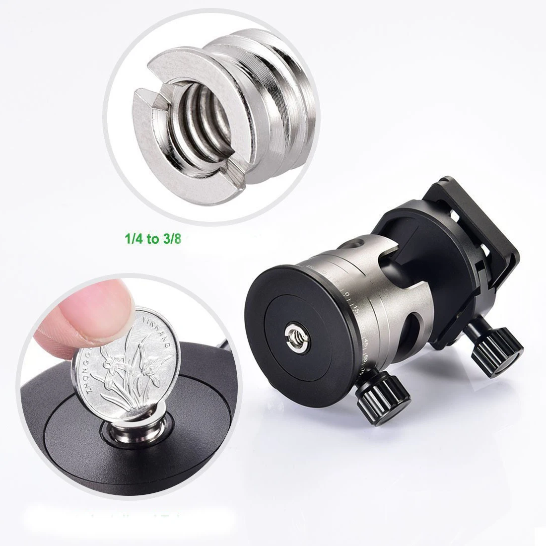 centechia Camera 1pcs Female 1/4 to Male 3/8 Convert Screw Adapter for