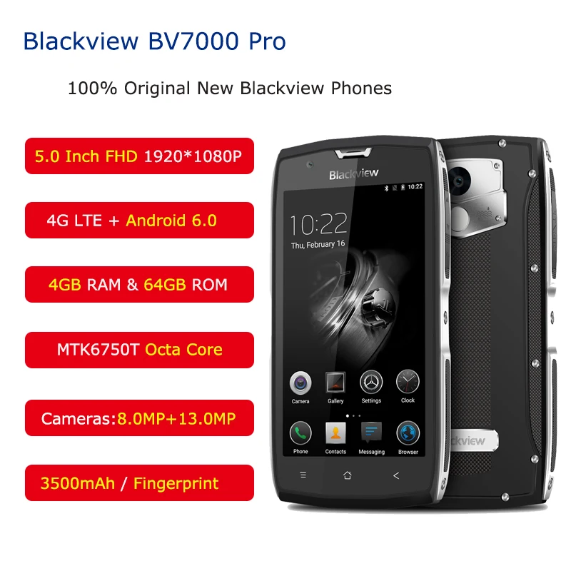 Blackview BV7000 Pro IP68 Smartphone 4GB RAM 64GB ROM Android 7.0 Octa Core 5 Inch 4G LTE Waterproof Moblie Phone 13MP Cellphone Blackview BV7000 Pro IP68 Smartphone 4GB RAM 64GB ROM Android 7.0 Octa Core 5 Inch 4G LTE Waterproof Moblie Phone 13MP Cellphone