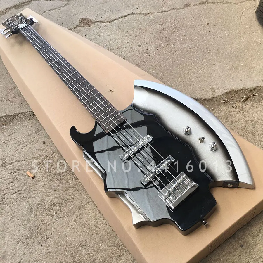 

Top quality factory custom 5 strings Axe bass Cort GENE SIMMONS Broad shape electric bass musical instument shop