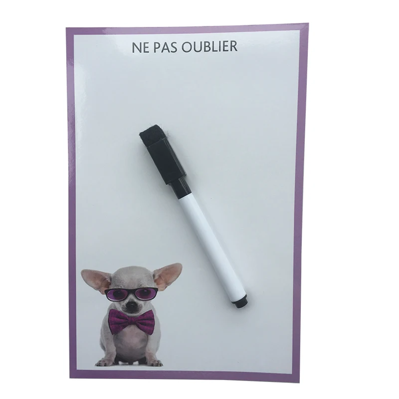 Cool dog printed Dry Erase Гибкая магнитная доска/доска для сообщений/блокнот/Dialog Box магниты на холодильник - Цвет: NO2