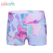 Iiniim дети девочки мальчик-срезанные высокой талией танцевальные шорты низ Спортивная одежда для гимнастических тренировок танцевальные шорты детская одежда