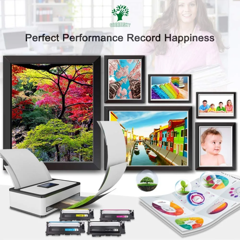 GREENSKY 8 шт./компл. Высокоточный тонер картридж для samsung CLT 407S CLP320 CLP320N CLP321 CLP325W CLP326
