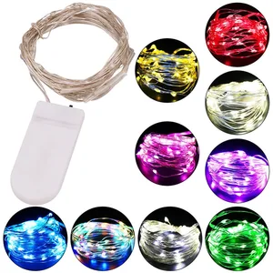 Батарея питание 10 20 светодио дный Led Фея свет шнура 1м 2м м 4 м серебро медный провод мини лампа для Рождество праздник Свадебная вечеринка 8 цветов - изображение