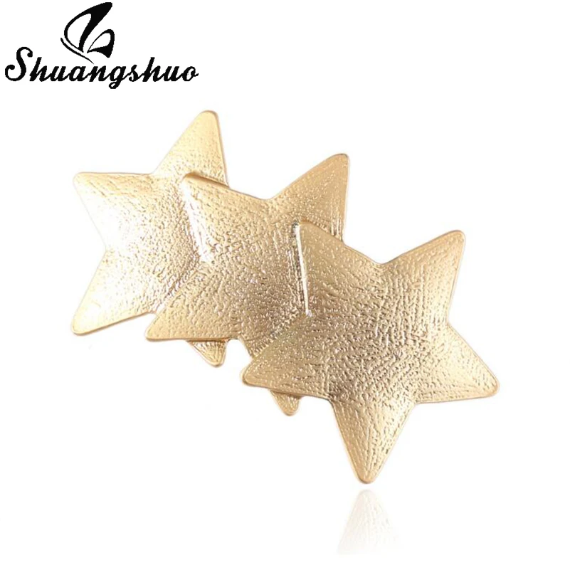 

Shuangshuo Star Hair Jewelry Cilp Hair Gold Tiara Bride Wedding Hair Accessories for Women 3 Star Hair Pins tiara de noiva