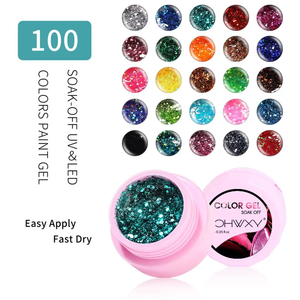 

Nails Sequins Gel Colorful Shining Glitter Nail Polish Glue Bright Shimmer UV Gel DIY Nail Art Decor Glue Acrylic for Nails