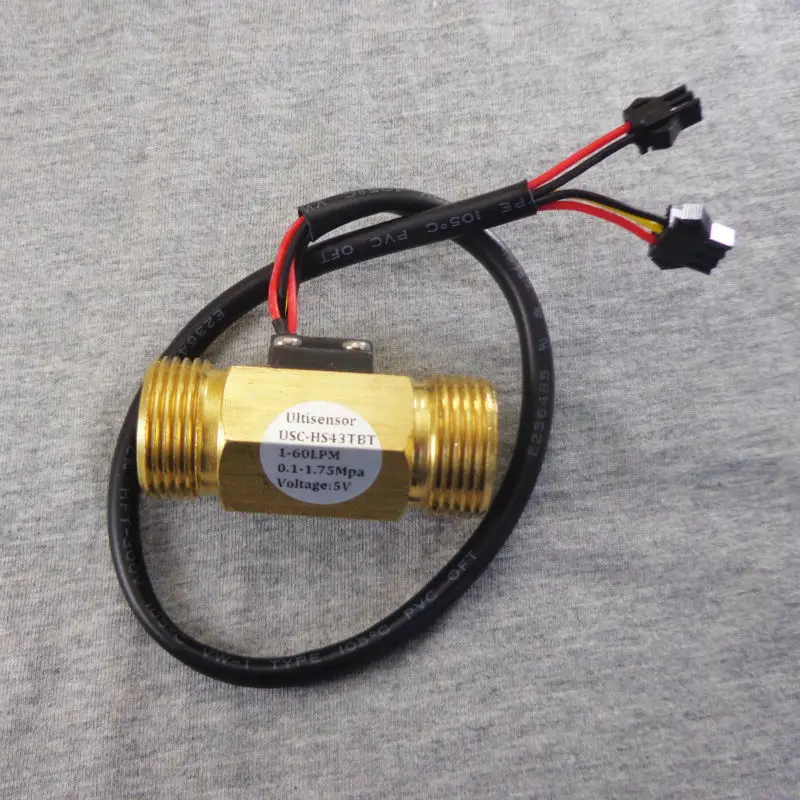USC HS43TBT Hall Effect Water Flow Sensor 2 45L/min G3/4" Threaded Ends