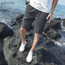 Шорты мужские Модный корейский стиль повседневные до колен мужские s плед досуг различные цвета дышащие Универсальные Высокое качество