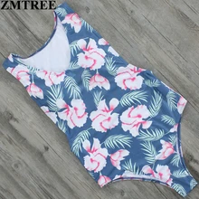 Бренд zmtree эксклюзивный дизайн цветочный принт цельный купальник Купальник женский сексуальный Монокини комбинезон большого размера женский XL