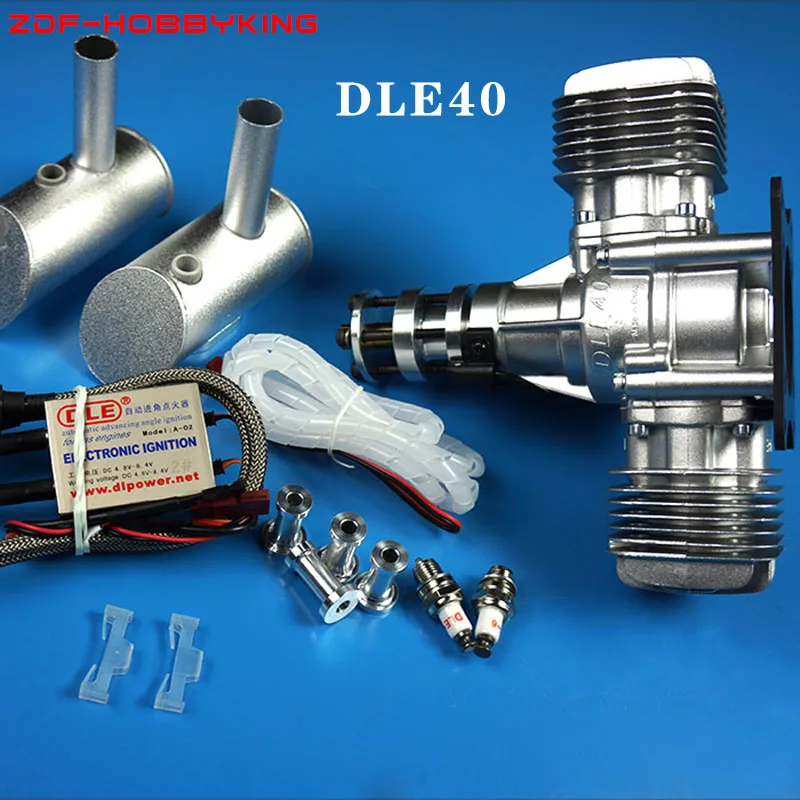 DLE new Original DLE 40CC Gasoline / Petrol Engine Twin Cylinder DLE40 for RC Airplane dle gas petrol engine parts dle40 crankcase diy model accessories
