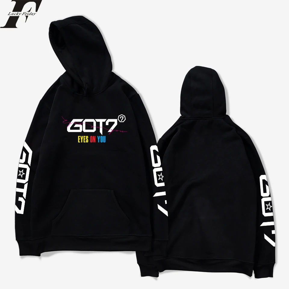 LUCKYFRIDAYF GOT7 العيون عليك جميل هوديس النساء طباعة الإبداعية تصميم الساخن بيع الرجال هوديي البلوز هوديس الرجال زائد حجم