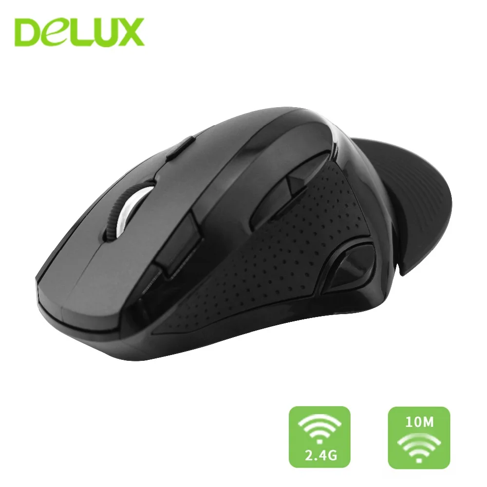 

Delux M910 2.4Ghz Wireless Optical Mouse Ergonomic Vertical Gaming Mouse 2400DPI 9 Buttons Computer Mice For PC Laptop Gamer