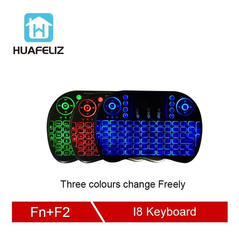 

Mini i8 keyboard English Spanish Russian Backlight and Black I8 Keyboard Touchpad Backlit For Android TV BOX I8 air mouse