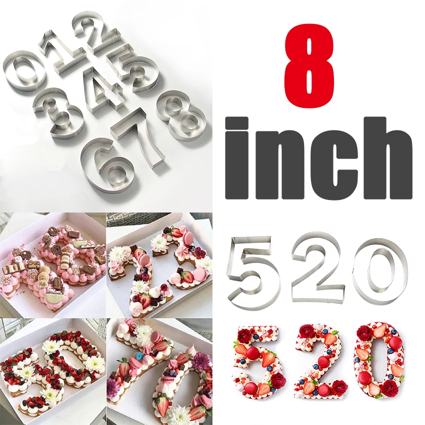 Jumbo Number Cake Cutter Mold 8 inch for Make Birthday Wedding Baby