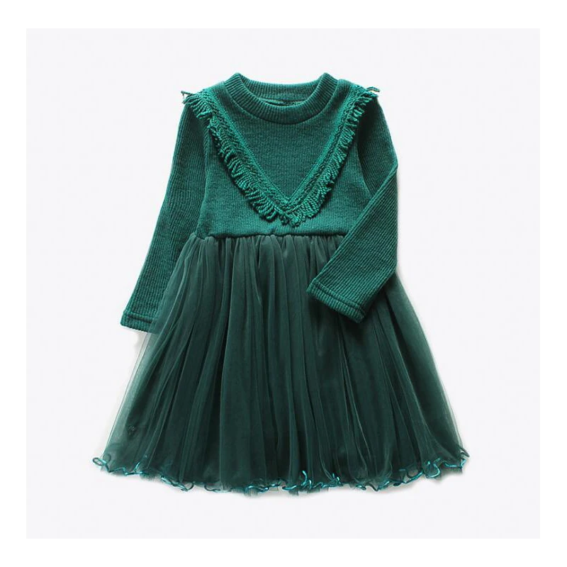 

Thick Warm Girl Dress baby Clothes Winter Family kids dresses for girls Knitted Autumn Fashion 2017 Kids Girls Children
