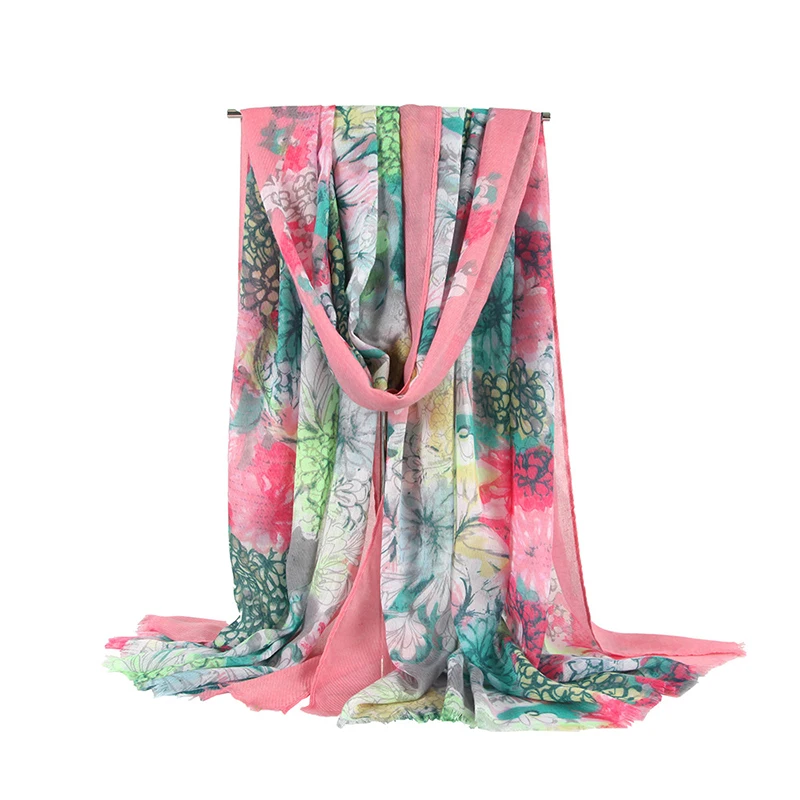 

MANYUE-CO Women Voile Cotton Thin Long Scarf Spring Autumn New Design Ethnic Style Woman Big Size Pashminas Wraps Hijab