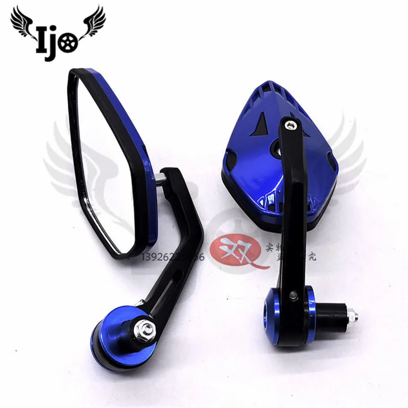 5 цветов moto bar end зеркала красочные moto rcycle зеркало заднего вида конец moto rbike скутер зеркало заднего вида конец - Цвет: Синий