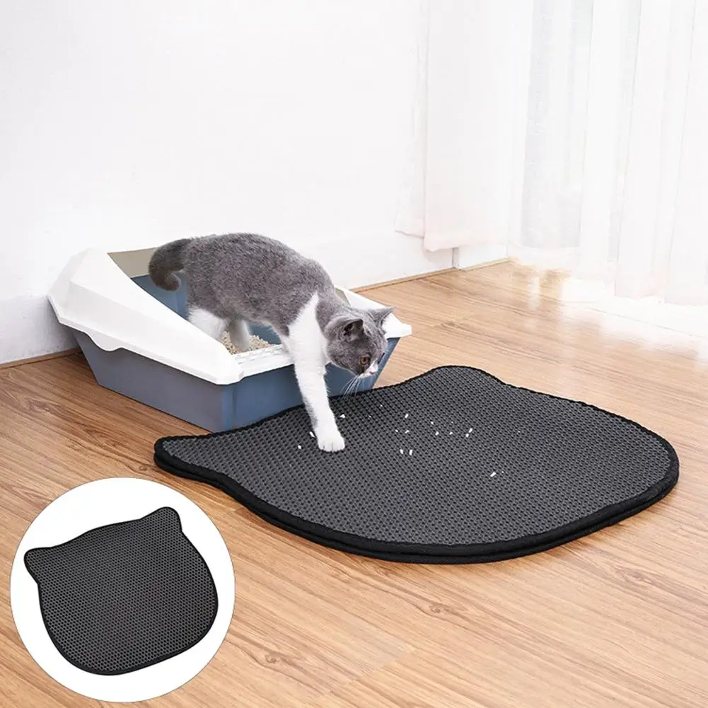 

1Pc Folding Cat Litter Trapper Mat Waterproof Double Layer Honeycomb Floor Carpet