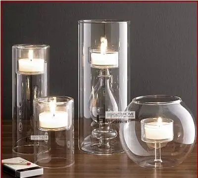 

European Modern Glass Candlestick Crystal Glass Candlestick Weeding Home Decor Candle Holders Romantic Dinner Christmas