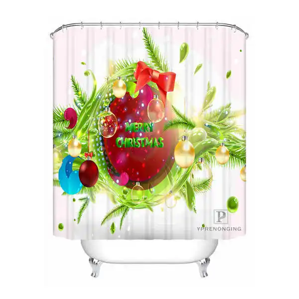Shower Curtain Пользовательские водонепроницаемые занавески для душа Рождество Снеговик Печатных Декор ванной комнаты различных размеров#180324-01-30 - Цвет: Shower Curtain