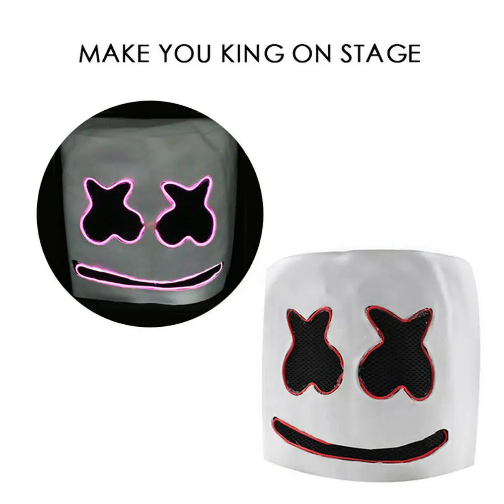 b MarshMello маска диджея шлем на всю голову Хэллоуин косплей маска бар Музыка Зефир - Цвет: b