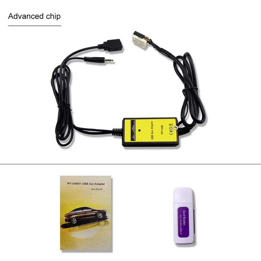 Автомобильное радио для машины USB Aux in CD адаптер mp3 плеер 3 5 мм Интерфейс Changer 12 Pin VW
