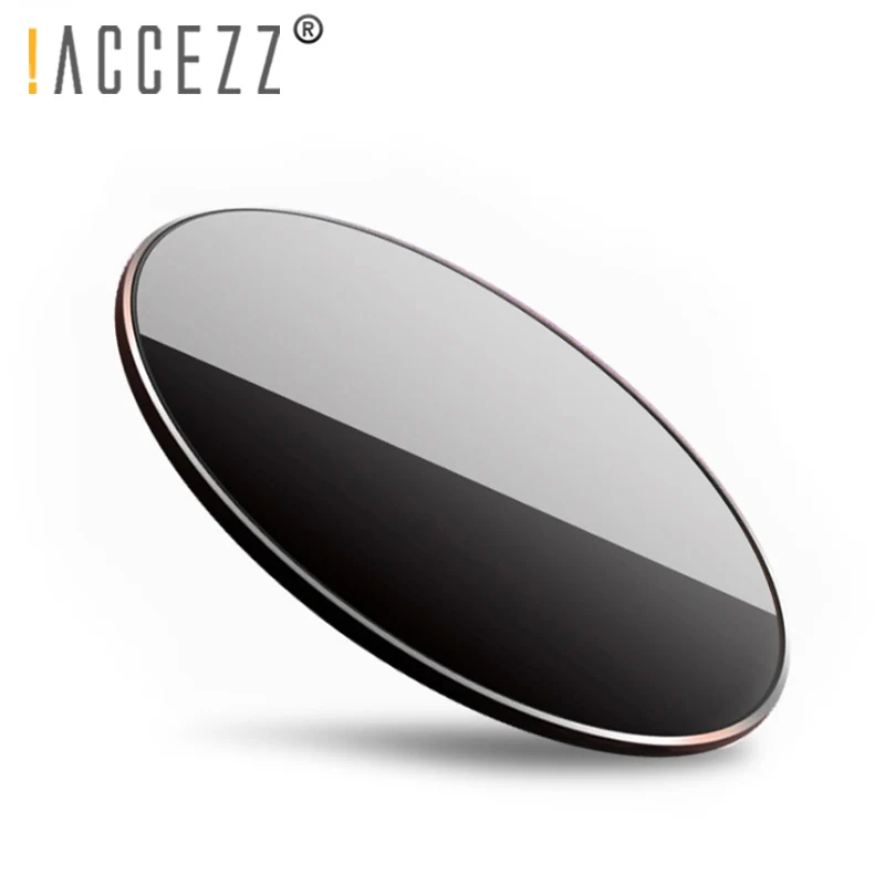 

!ACCEZZ Ultra Thin Mirror Wireless Charge 10W For iPhone X 8 Plus XS MAX XR Samsung Galaxy S8 S7 S6 Edge Universal Round Adapter