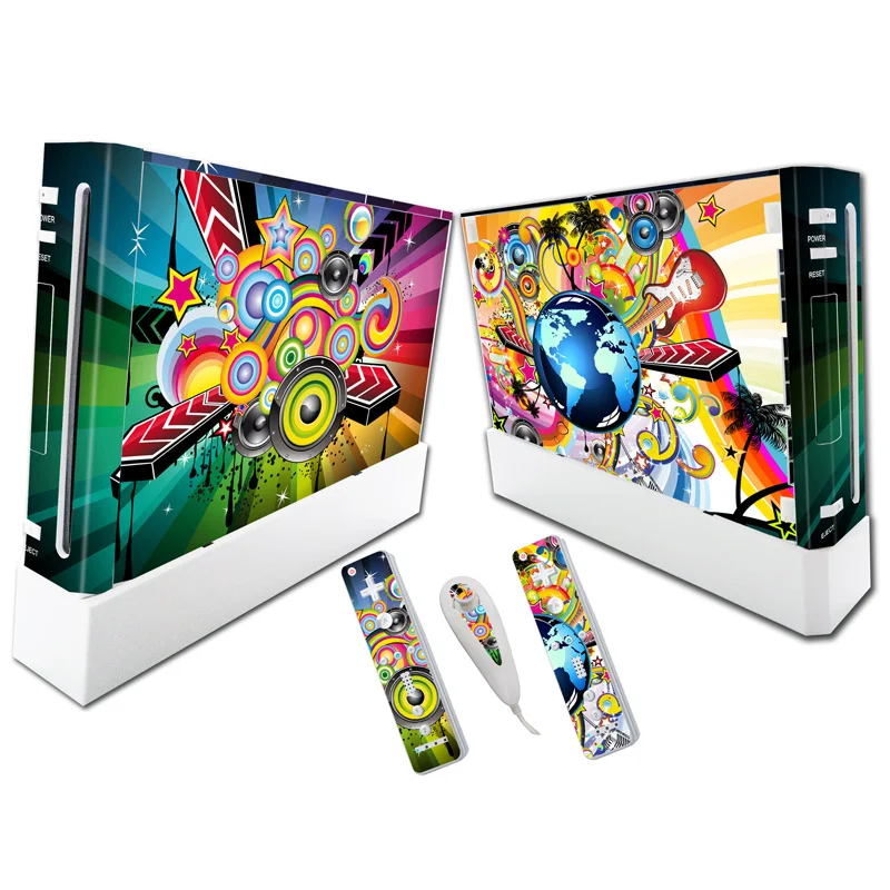

For W ii Console Cover with Remotes Controller Skins For Nintend w ii skin sticker for w ii skin---0251