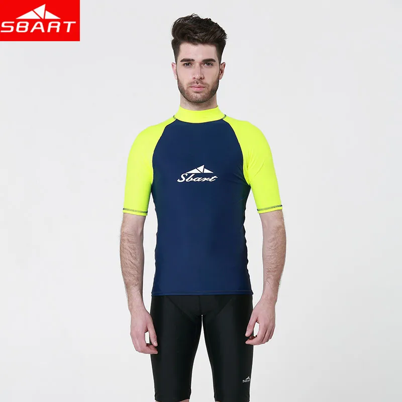 Men's Short Sleeve Rashguard Shirt Anti UV Windsurf Swimwear for Men Surfing Swimming Triathlon Sport Wear UPF50 + Rashguard Top