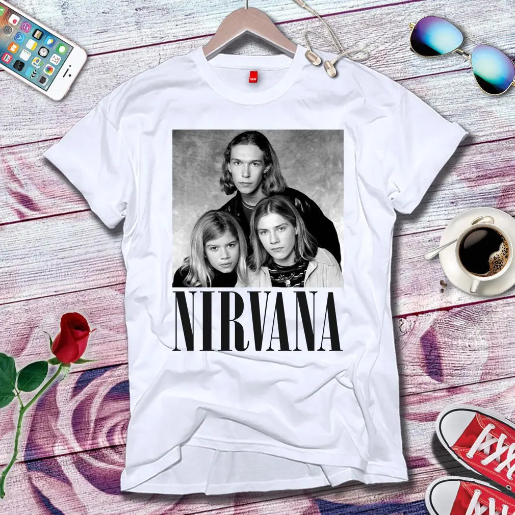 Черно белая Nirvana Hanson забавная шутка хипстер 90 ти лет пародия винтажный Старый