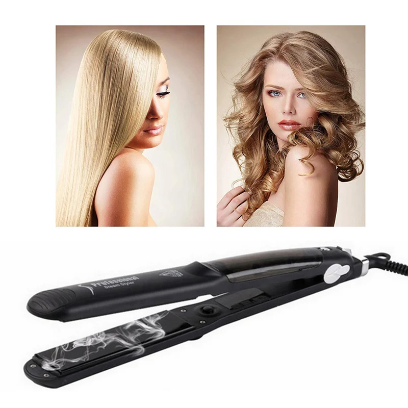 

Brand 2 In 1 Straight Curly Hair Ceramic Hair Straightener Pro Hair Curlers Perm Styling Curler Tools Wand Hair Curling Irons