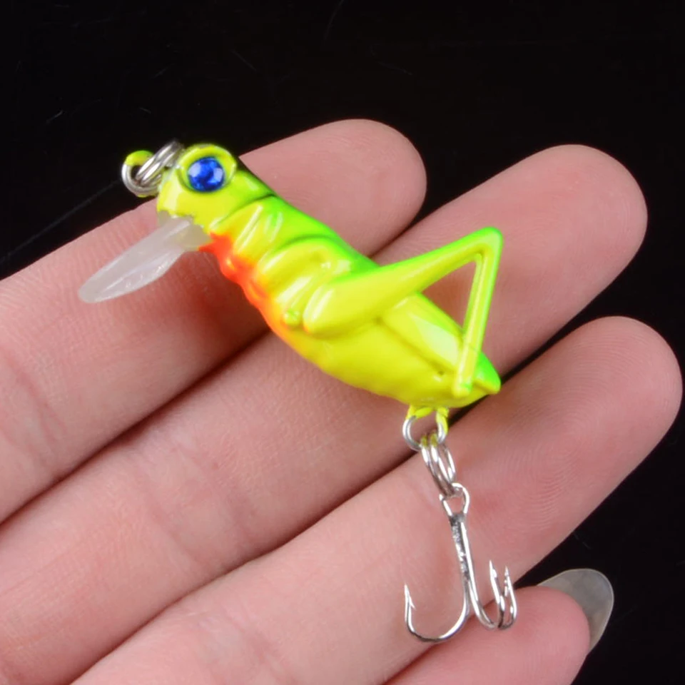 

1Pcs 3.5cm 3g Grasshopper insects Fishing Lures Flying Wobbler Lure hard bait Lifelike Artificial baits Bass Pesca Swimbait