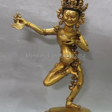 1" Клеймо Китайский Фиолетовый Бронзовый 24 К Золото Ваджраварахи Phakmo Дордже Статуя Богини