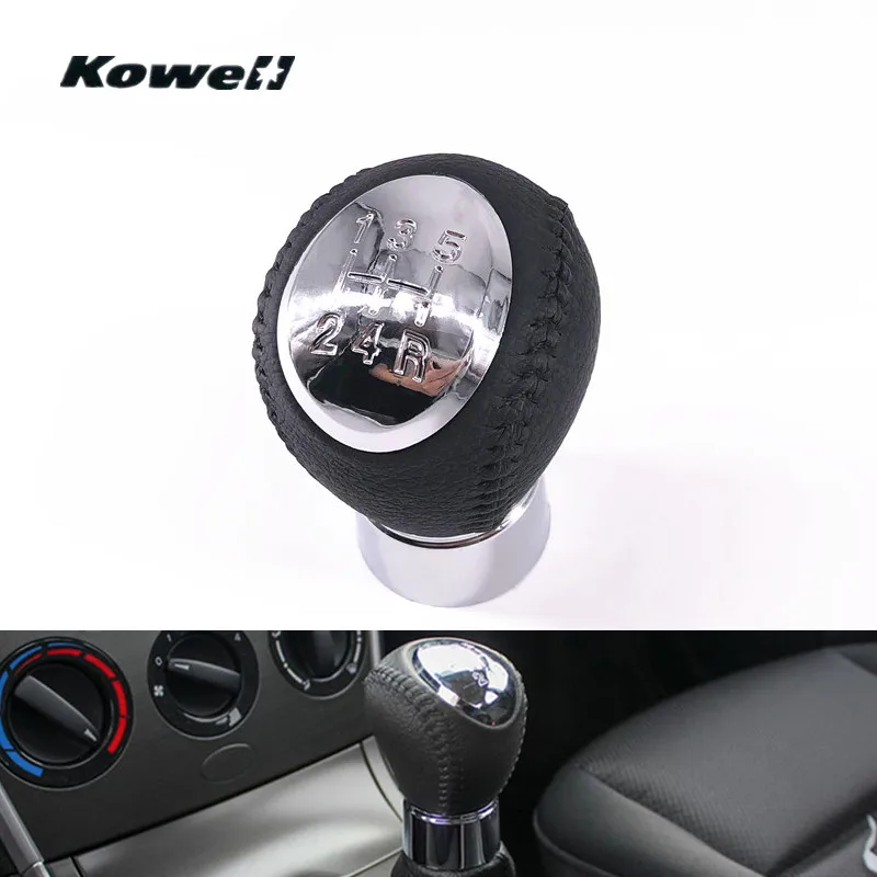 Chromed Leather 5 Speed MT Gear Shift Knob Shifter Lever for Mazda 6