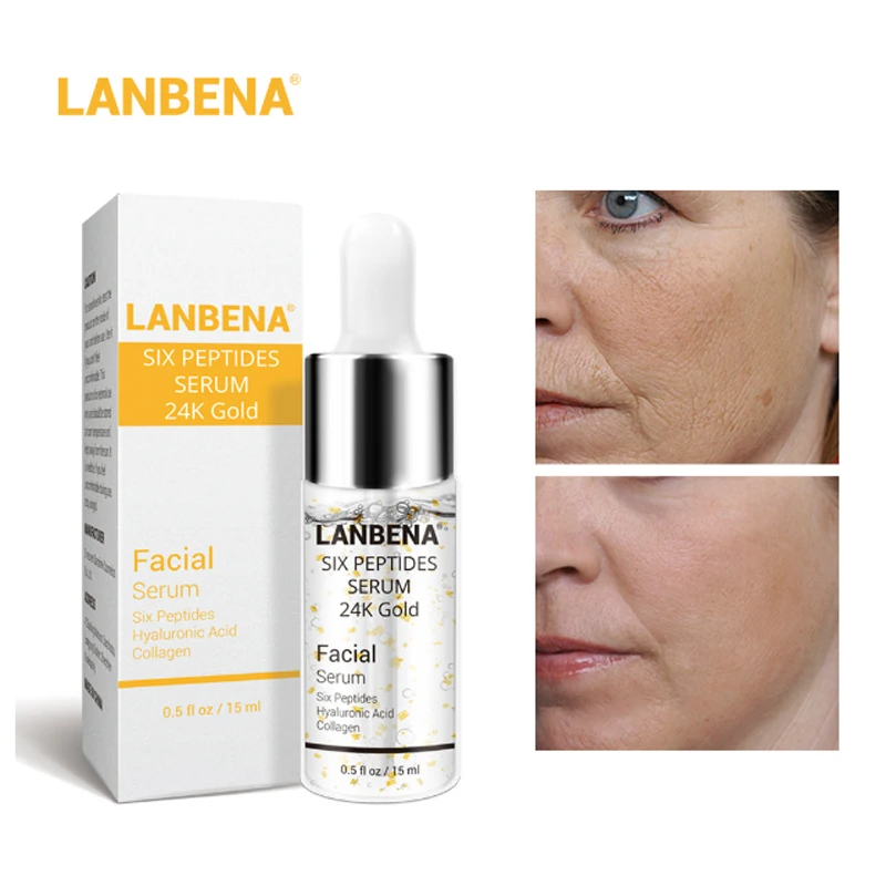 LANBENA 24K Золотая шесть сыворотка с пептидами крем для лица против старения морщин