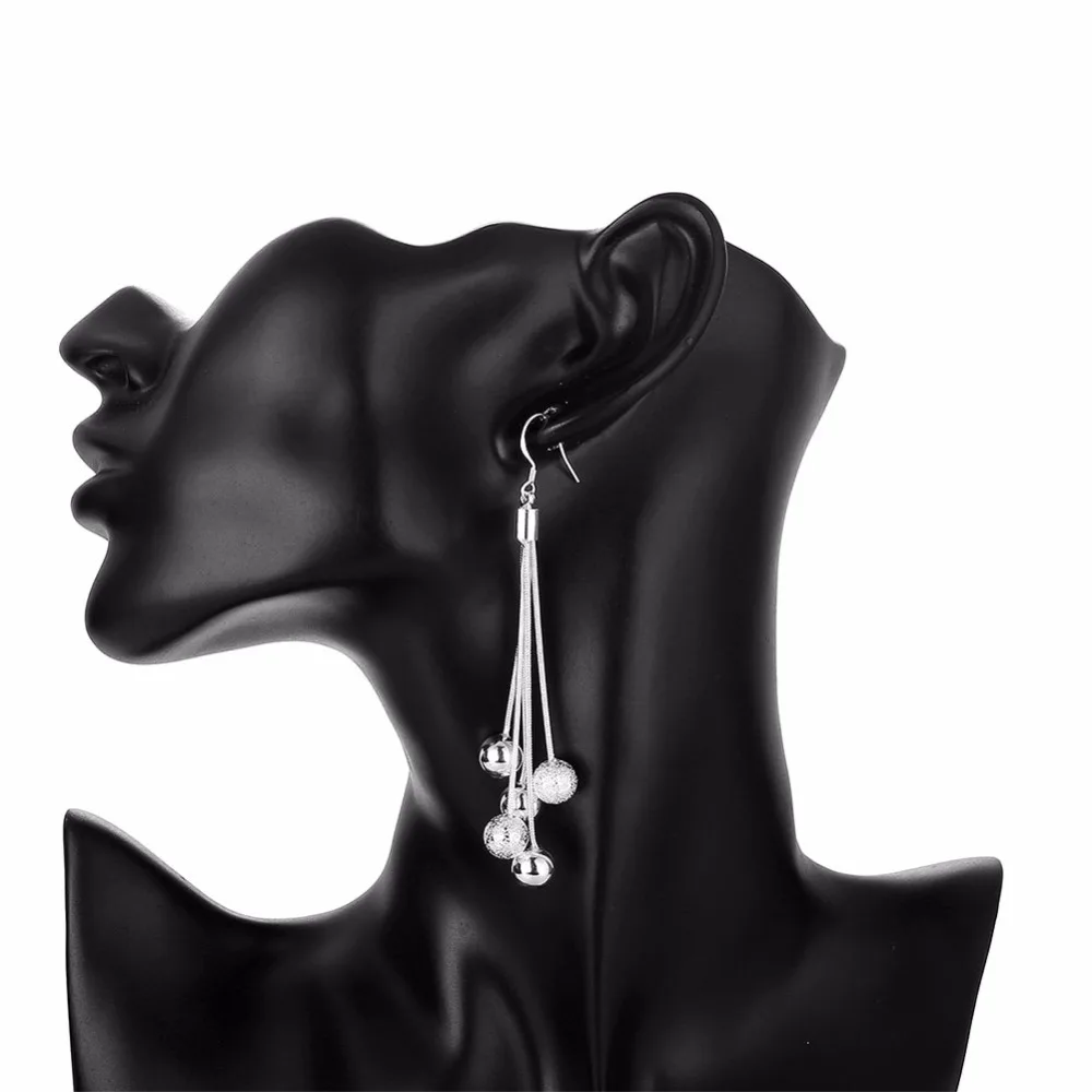 Big-Sale-Women-s-Jewelry-Polished-Finished-Bracelets-Y-shape-Necklaces-Drop-Earrings-Silver-Plated-Beads