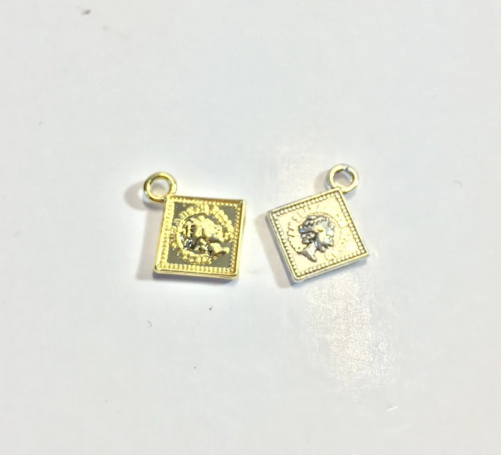 Eruifa, 20 шт., 9 мм, квадратная Красивая монета,, ожерелье, серьги, браслет, ювелирные изделия, сделай сам, ручная работа, 3 цвета