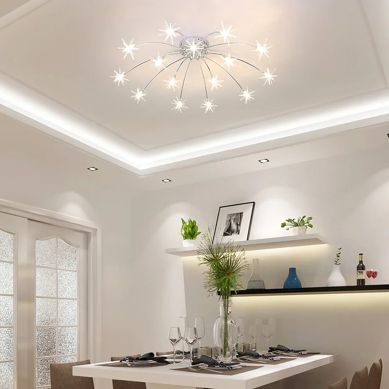 Lustres de Teto Plafonnier para o Quarto Luz da Lâmpada do Gelo Design Criativo Lâmpada Flor Vidro Lustre Decoração Casa Luminárias Led 4 luz da lâmpada do gelo flor vidro
