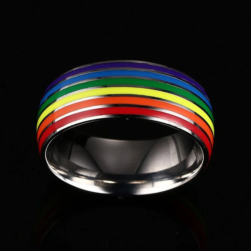 Gay pride engagement rings