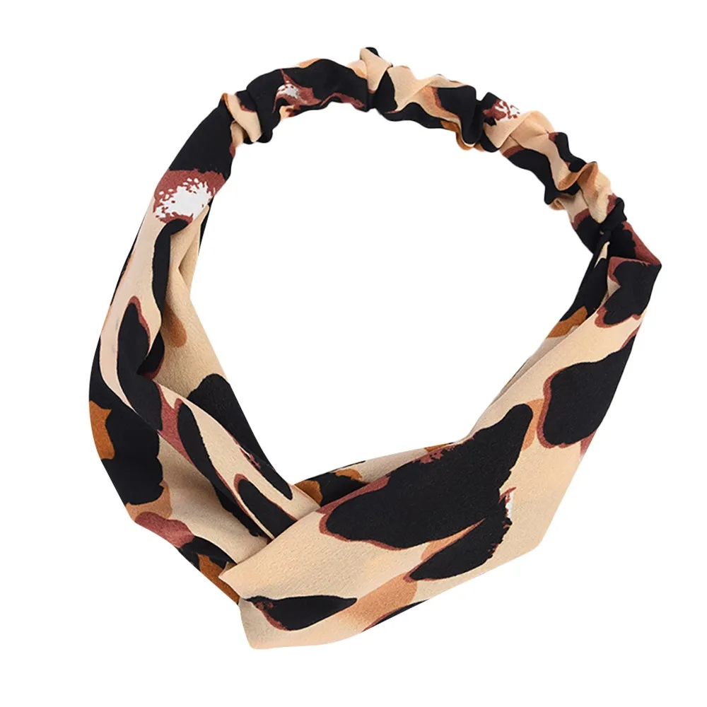 

Headband Women Cotton Leopard Headband 1PC Lady Girls Elastic Wrap Turban Hair Band Yoga Sport Handmade HairBand