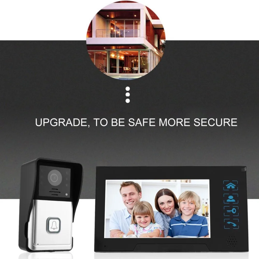 

7 Inch Color TFT Video Door Phone System Visual Intercom Doorbell Indoor Monitor Outdoor Infrared Camera Clear Picture
