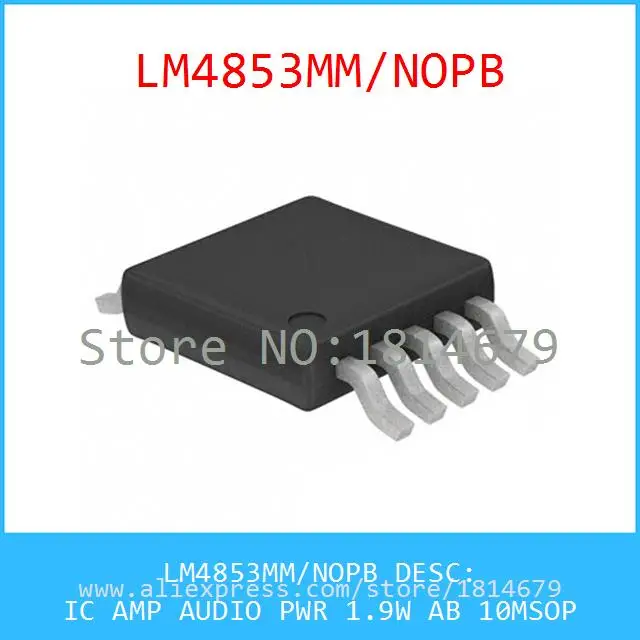 Бесплатная Доставка 1 Шт./лот LM4853MM/NOPB IC AMP АУДИО PWR 1.9 Вт AB 10 MSOP LM4853MM 4853 LM4853 |
