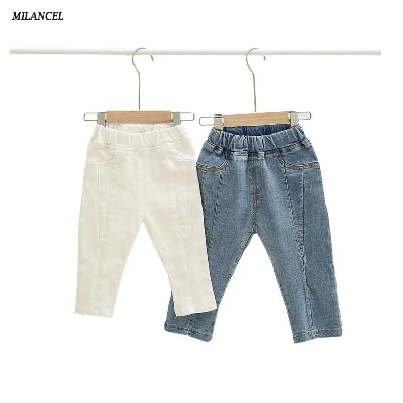 

MILANCEl 2019 Spring New Kid Jeans Solid Boys Denim Trousers Loose Jeans for Girls Baby Girls Clothes Boys