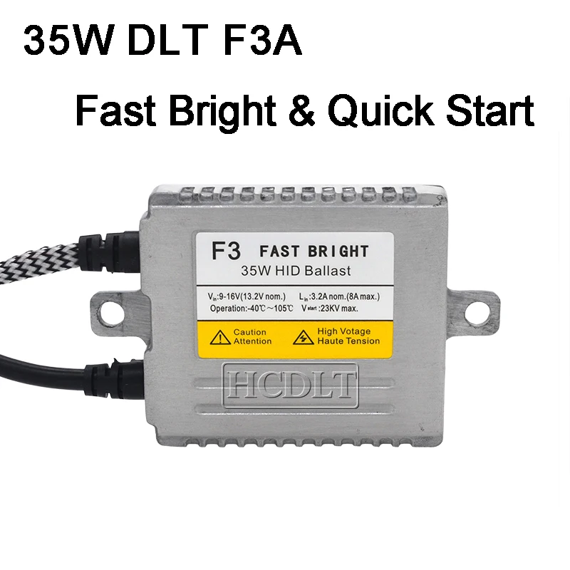 HCDLT Original DLT F3 35W HID Ballast For Car Headlight 35W Yeaky Cnlight HeartRay Xenon HID Bulb Kit 12V Slim Ballast Reator (4)